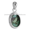 Tibetan Turquoise Gemstone 925 Sterling Silver Pendant Jewelry